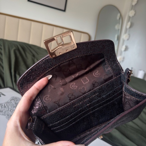 Marc By Marc Jacobs Metallic Shimmering Leather Bianca Jane On A Leash Crossbody - Picture 7 of 8